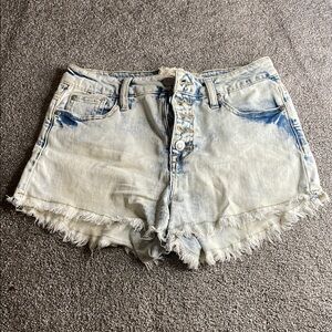 Altar'd State Blue Jean Shorts Distressed Frayed Hem